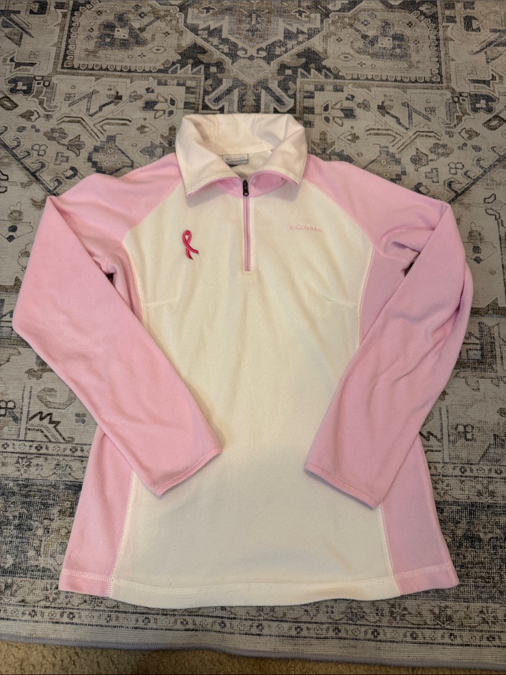 Columbia Pink Ribbon Breast Cancer Awareness Fleece Pullover Women’s Medium